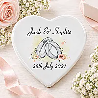 Personalised Wedding Heart Keepsake – Ceramic Wedding Gift