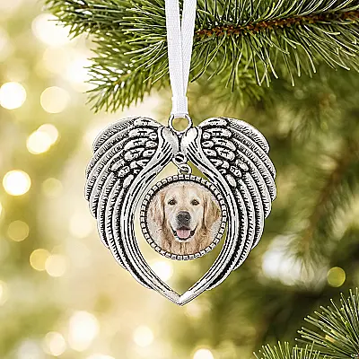 Personalised Pet Memorial Angel Wings Photo Decoration