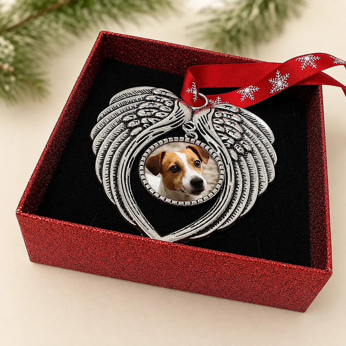 Personalised Pet Memorial Angel Wings Photo Decoration