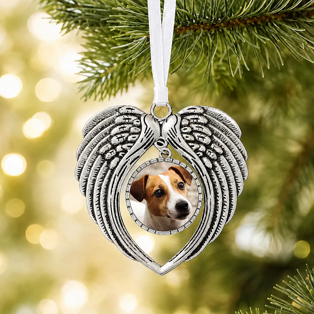 Personalised Pet Memorial Angel Wings Photo Decoration
