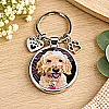 Personalised Pet Photo Keyring with Charms &amp; Gift Box