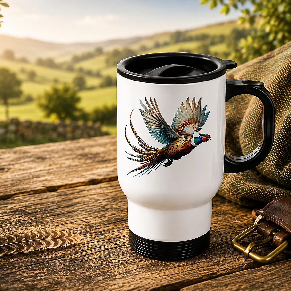 Personalised Pheasant Insulated Travel Mug