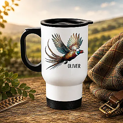 Personalised Pheasant Insulated Travel Mug