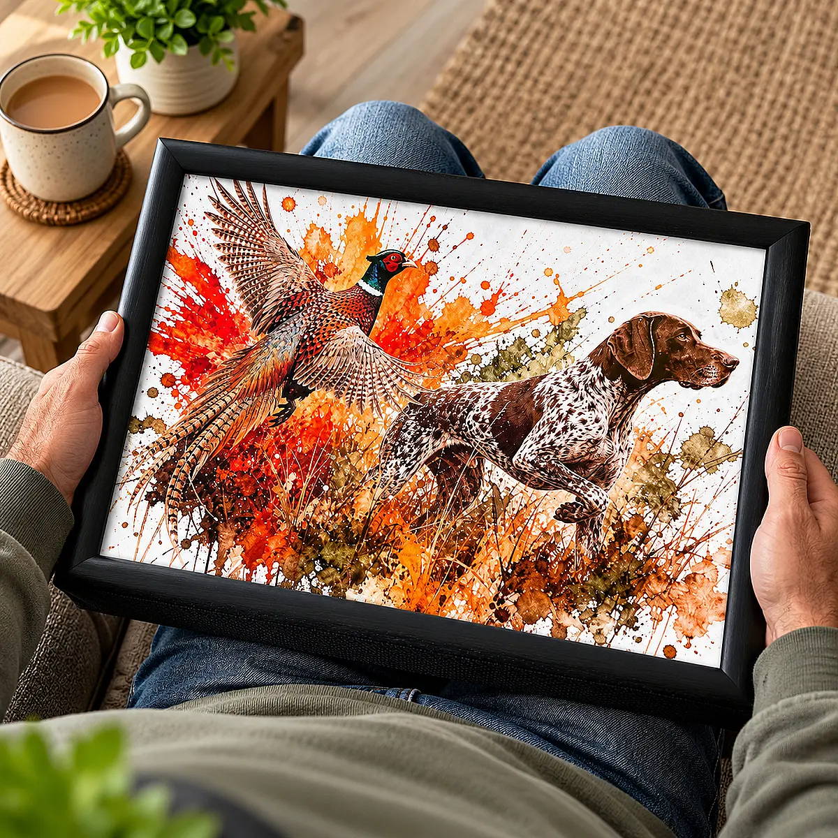 Pheasant &amp; Gun Dog Lap Tray – Country Gift