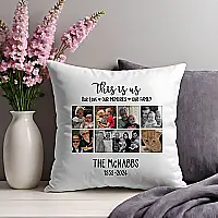 Personalised Family Photo Cushion – Up to 7 Photos