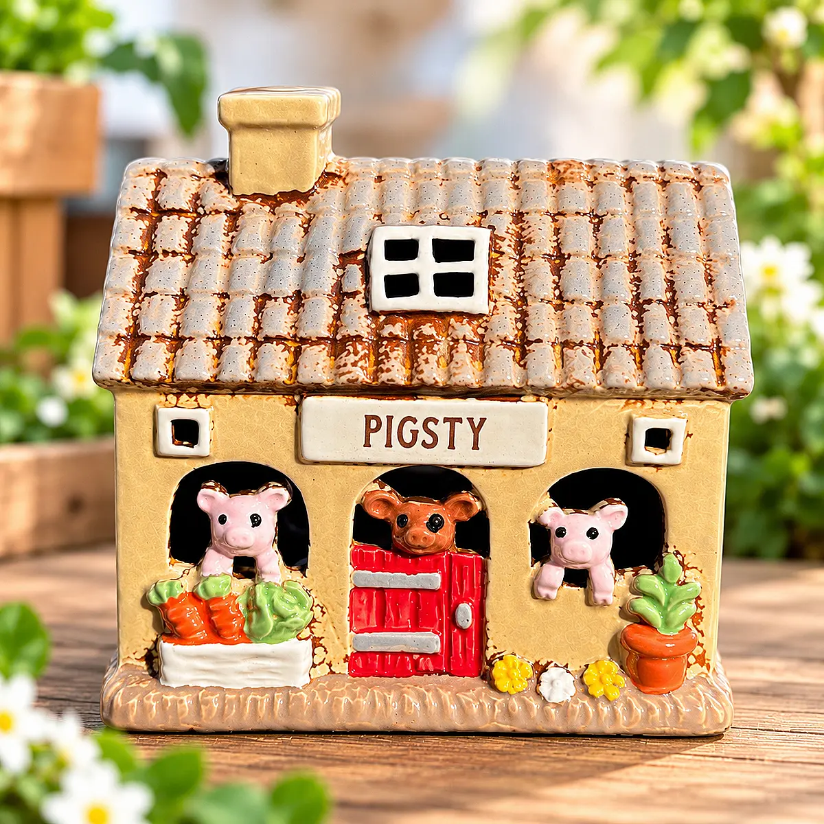 Ceramic Pigsty Tealight Holder