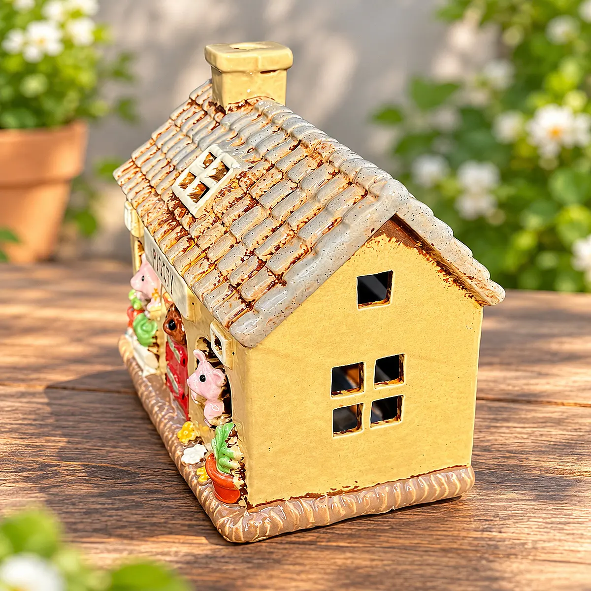 Ceramic Pigsty Tealight Holder