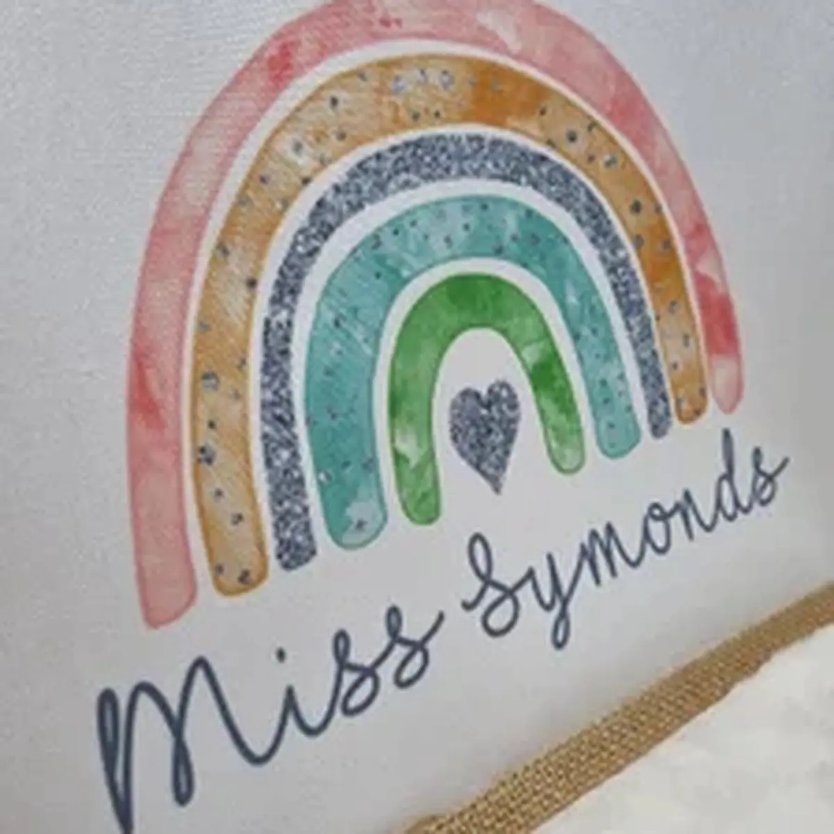 Personalised Rainbow Jute Bag – Any Name – 3 Sizes