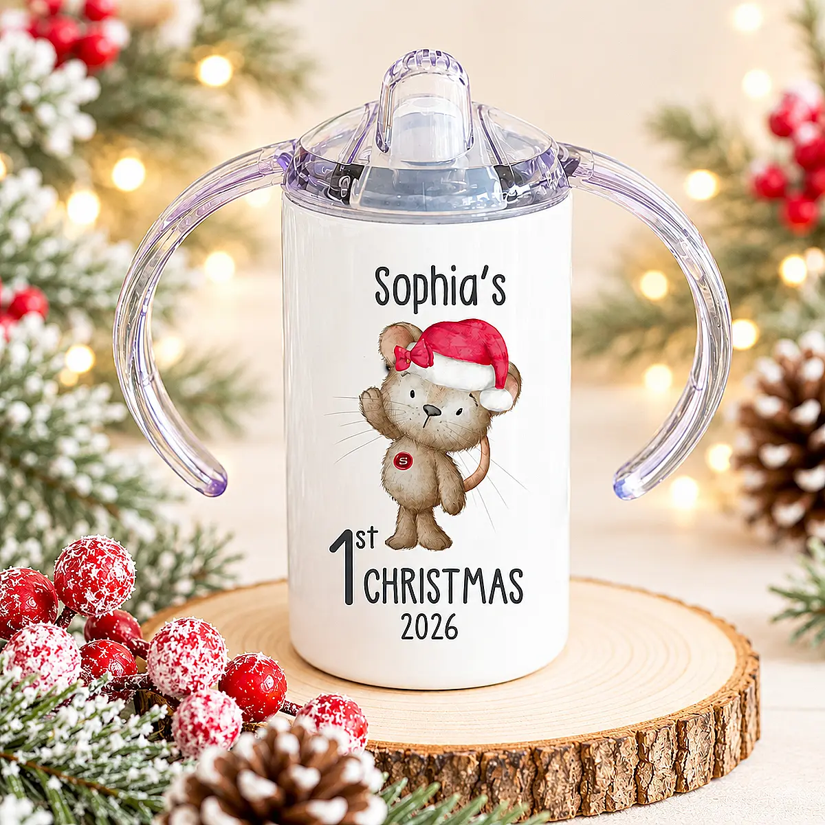 Personalised Baby’s First Christmas Sippy Cup