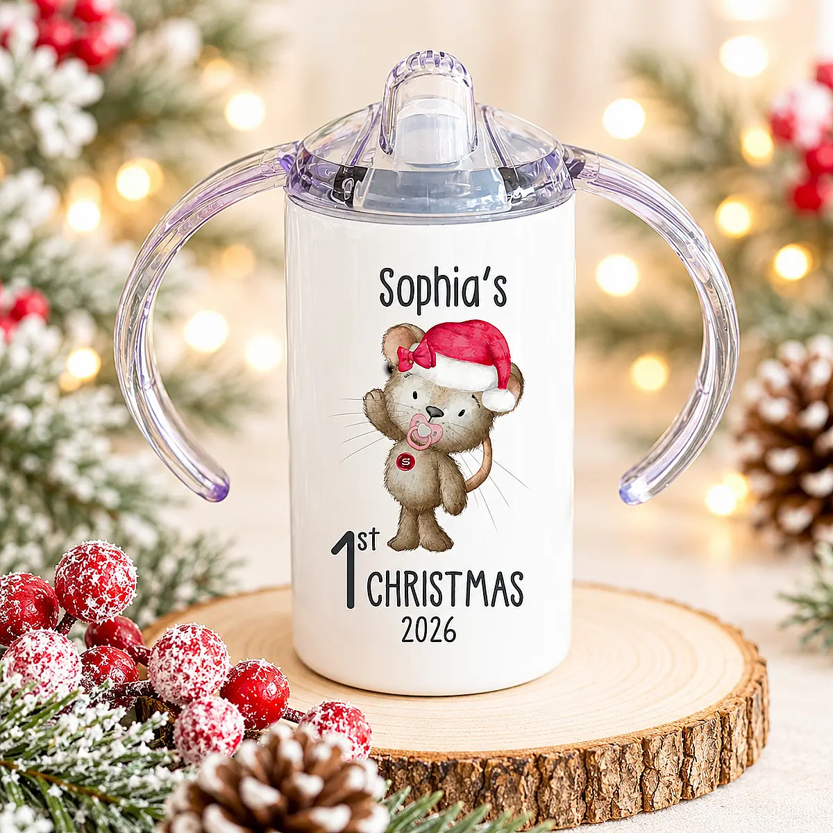 Personalised Baby’s First Christmas Sippy Cup