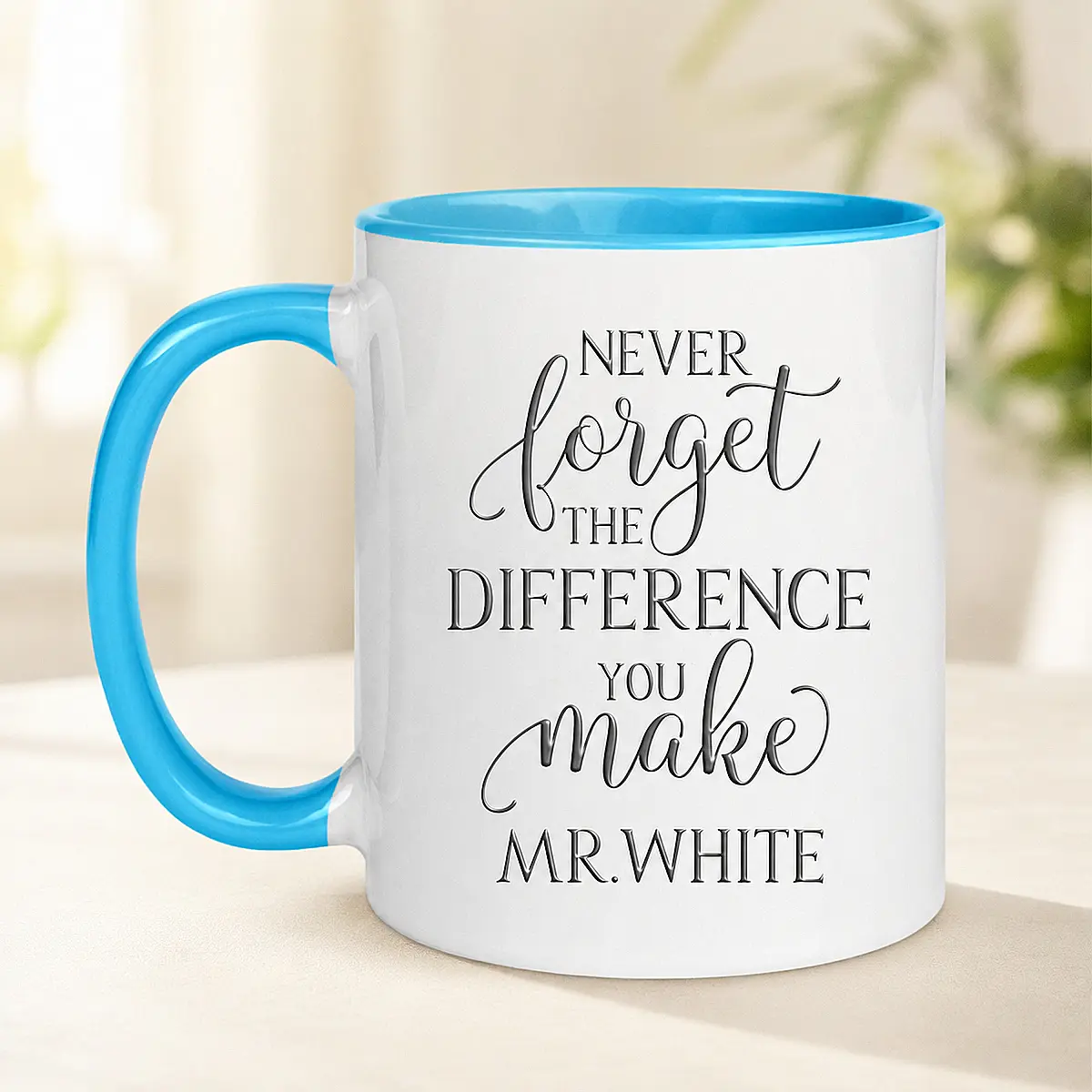 Personalised Never Forget the Difference You Make Mug