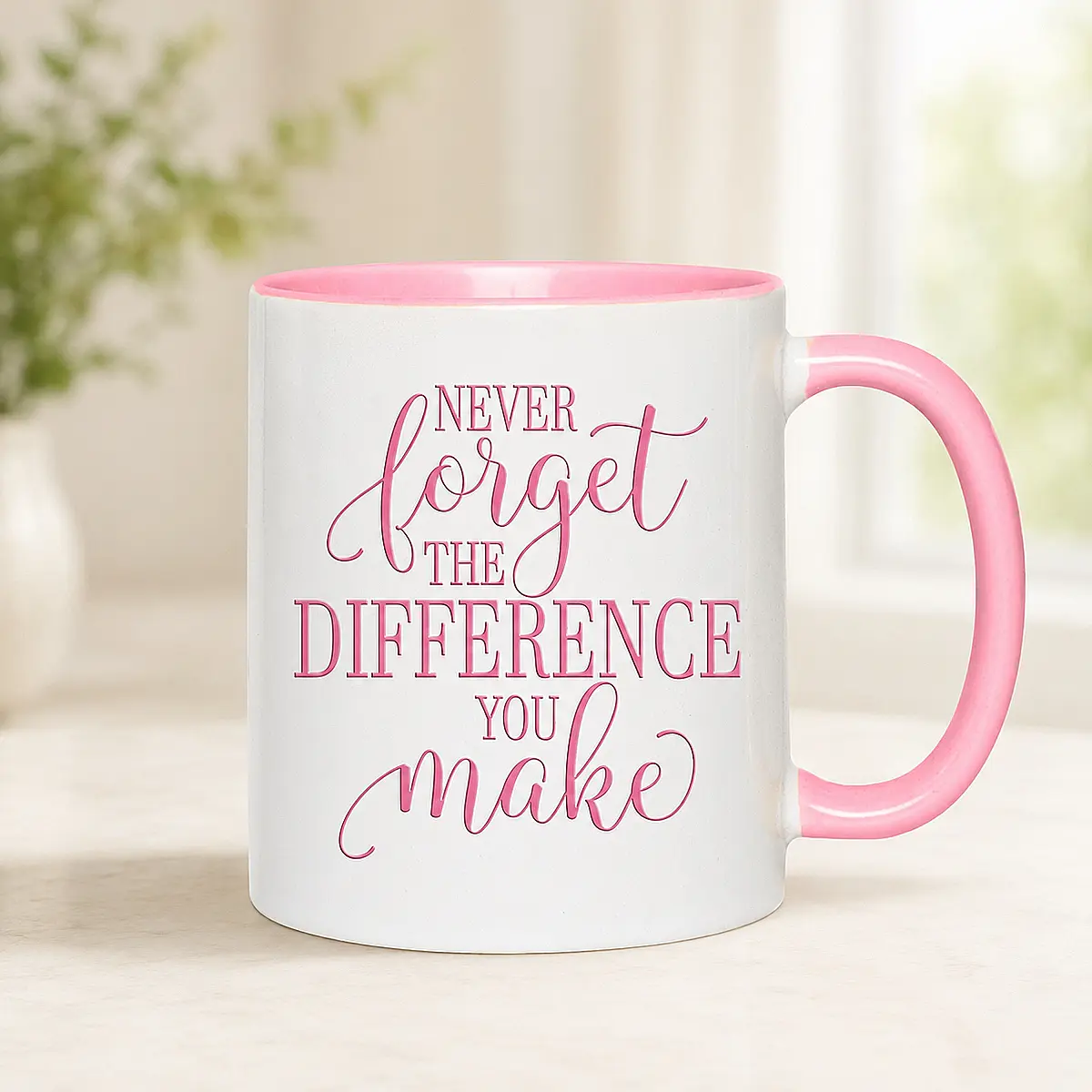 Personalised Never Forget the Difference You Make Mug
