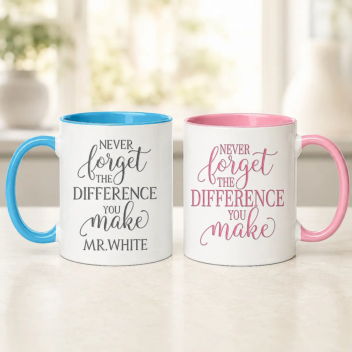 Personalised Never Forget the Difference You Make Mug