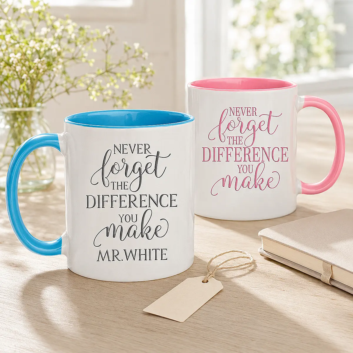Personalised Never Forget the Difference You Make Mug