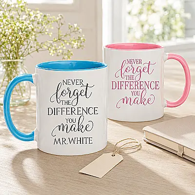 Personalised Never Forget the Difference You Make Mug