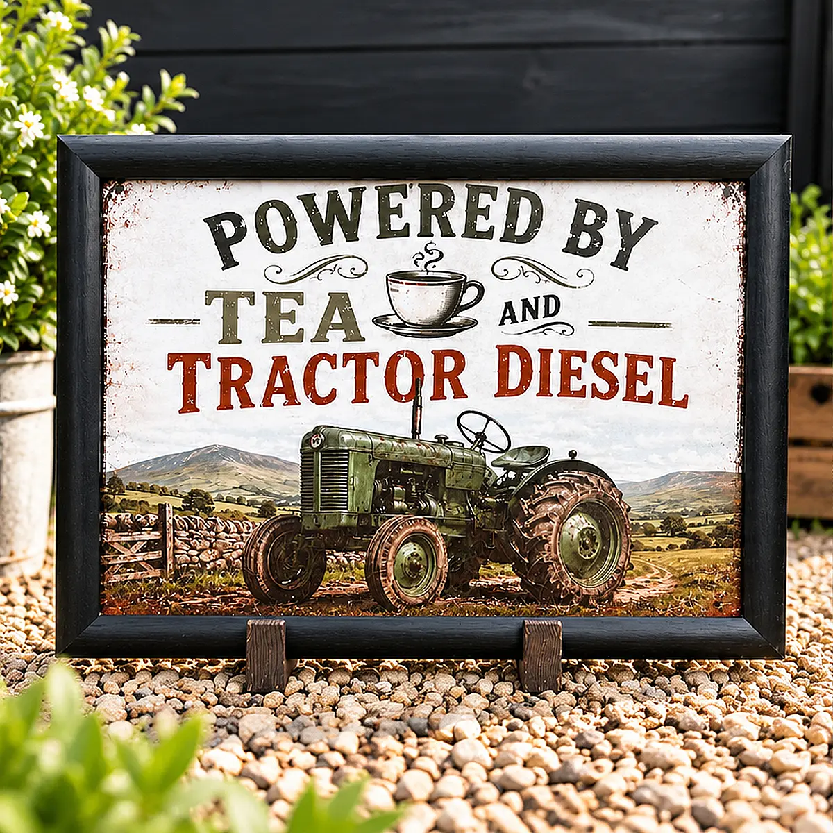 Powered by Tea &amp; Tractor Diesel Lap Tray – Farming Gift