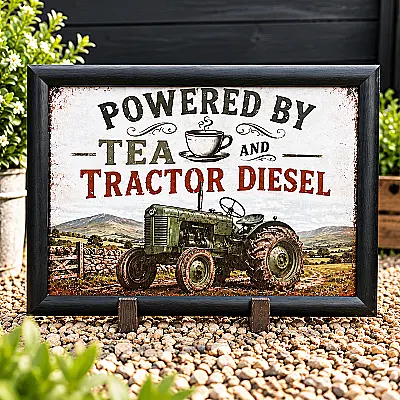 Powered by Tea & Tractor Diesel Lap Tray – Farming Gift
