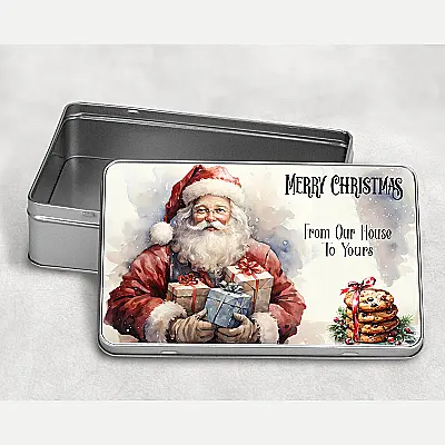 Personalised Traditional Santa Christmas Biscuit Tin
