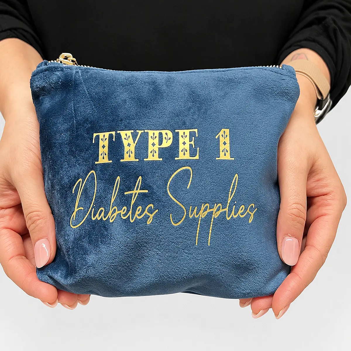 Type 1 Diabetes Supplies Velvet Pouch